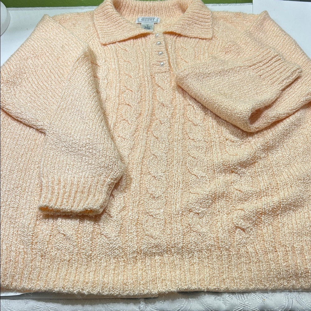 Jennifer Moore Light Peach Knit Top